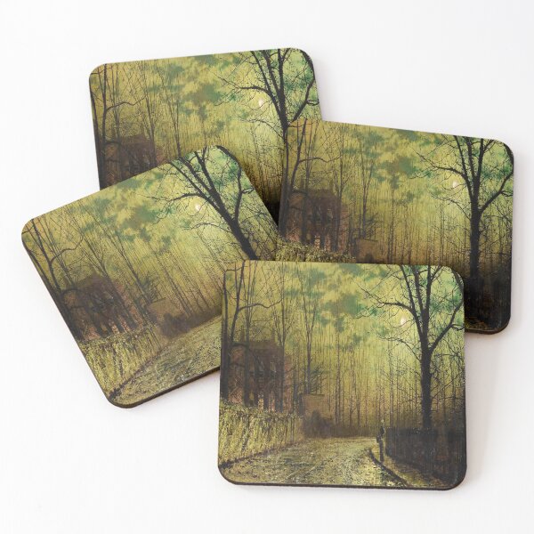 Item preview, Figure on a moonlit lane-John Atkinson Grimshaw designed and sold by LexBauer.