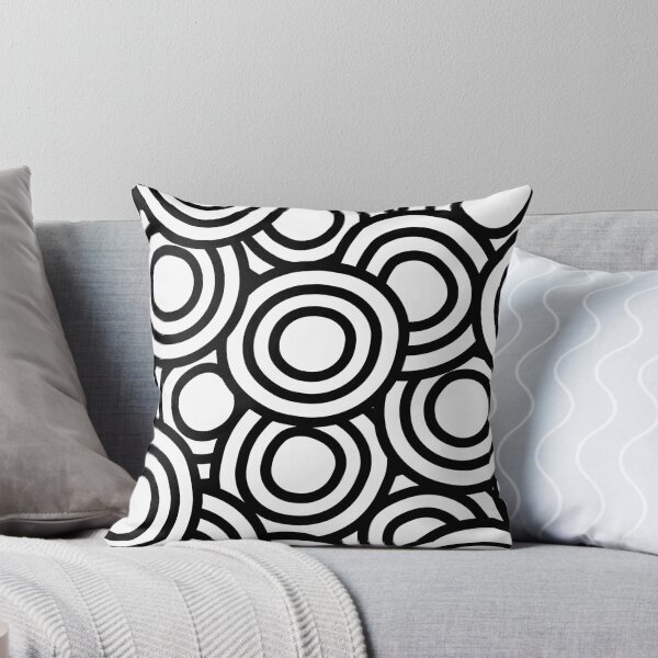 Item preview, Mid Century Modern Circle Geometric Pattern - White and Black designed and sold by Elsy's Art.