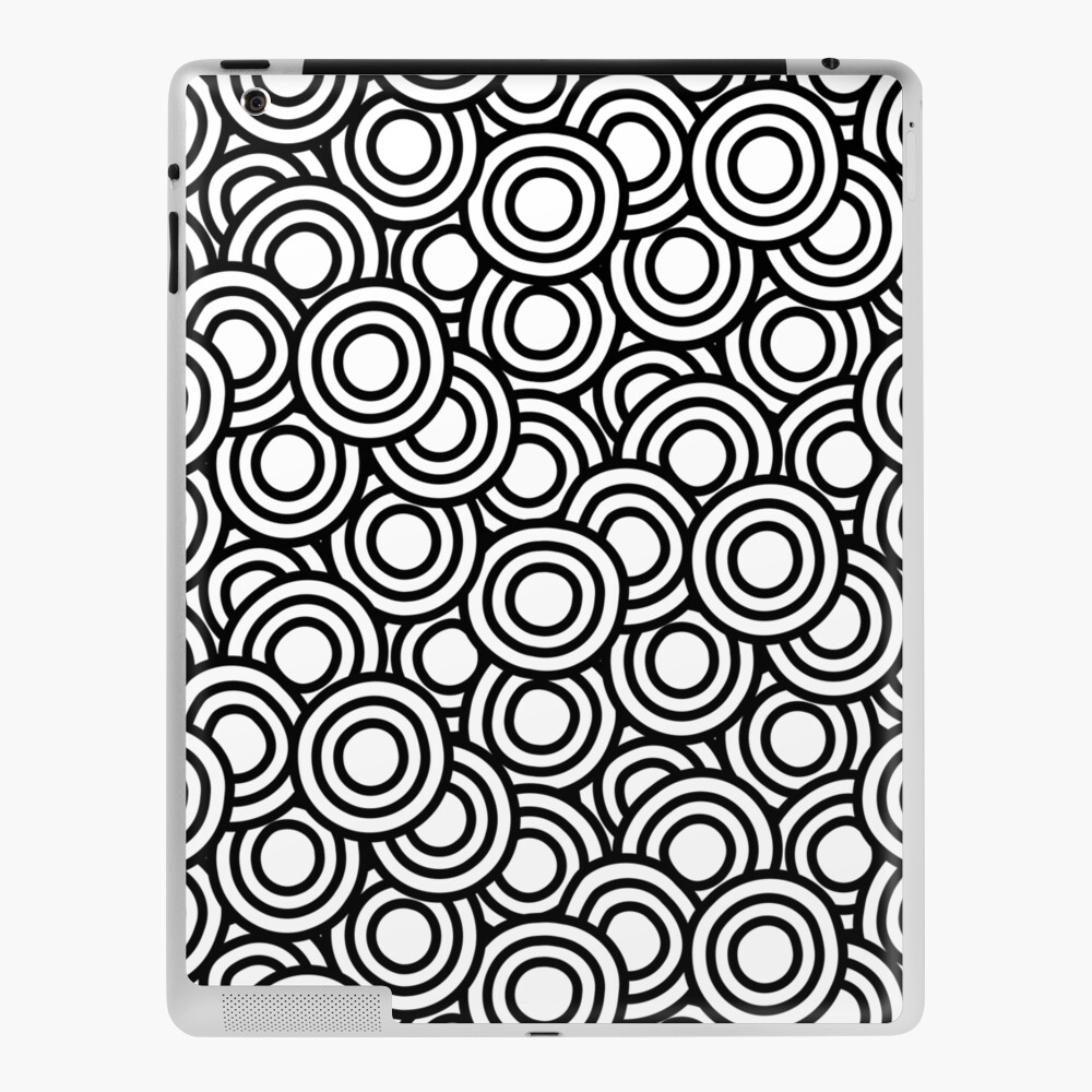 Mid Century Modern Circle Geometric Pattern - White and Black