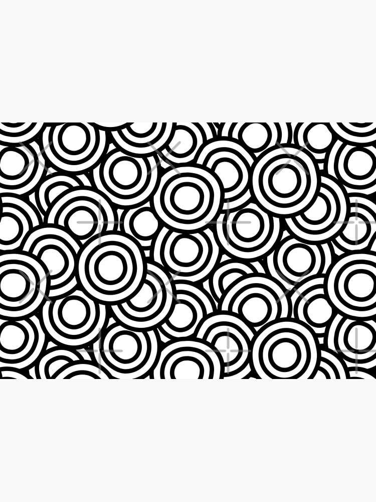 Mid Century Modern Circle Geometric Pattern - White and Black | Journal