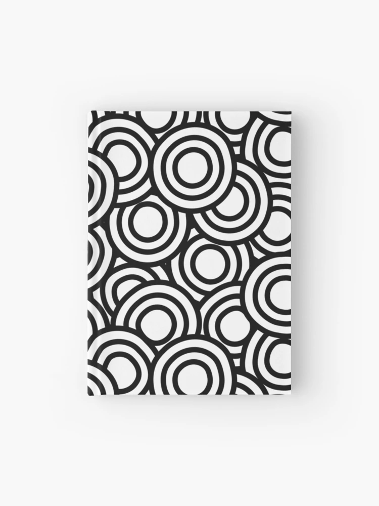 Mid Century Modern Circle Geometric Pattern - White and Black | Journal