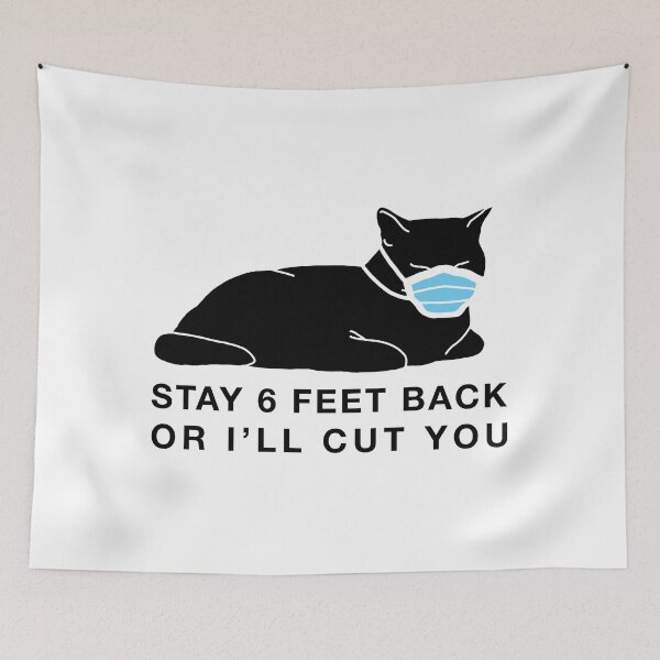 Item preview, Social Distance Kitty - w/mask - inverted designed and sold by CCCDesign.