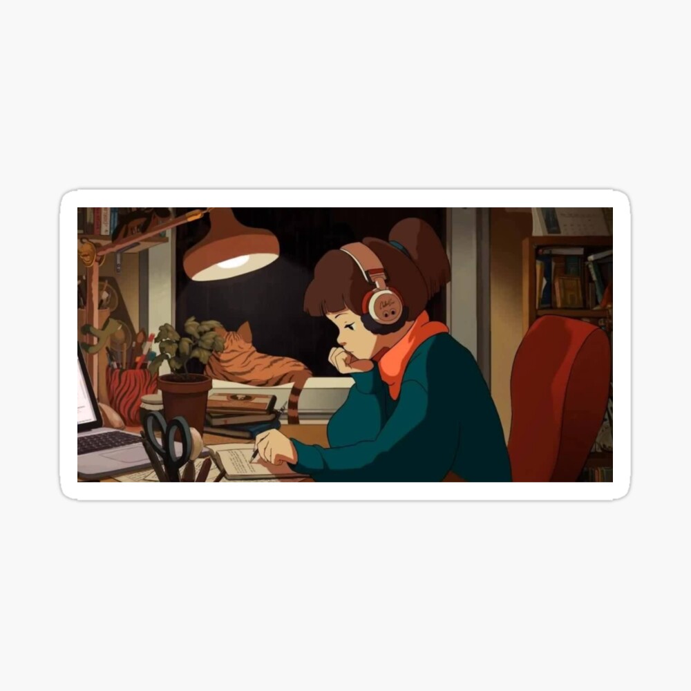 Anime Girl Lo Fi Hip Hop Study Beats Art Board Print By Hobbeskitty Redbubble