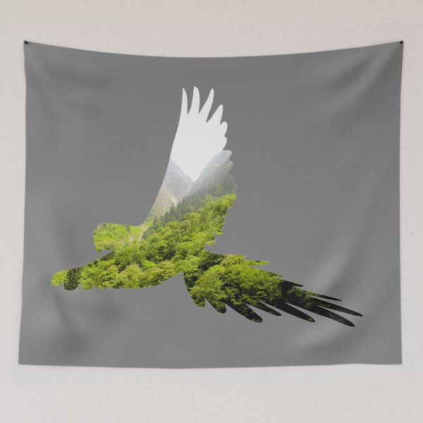 Item preview, Parrot Silhouette Misty Forest Cutout designed and sold by nickp1480.