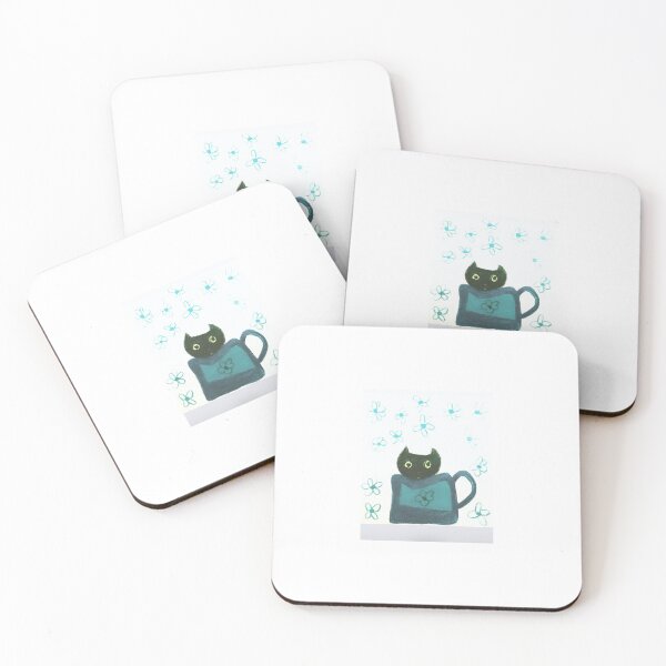 Item preview, Kitty’s in blue Tea cup designed and sold by Tonyasartprints.