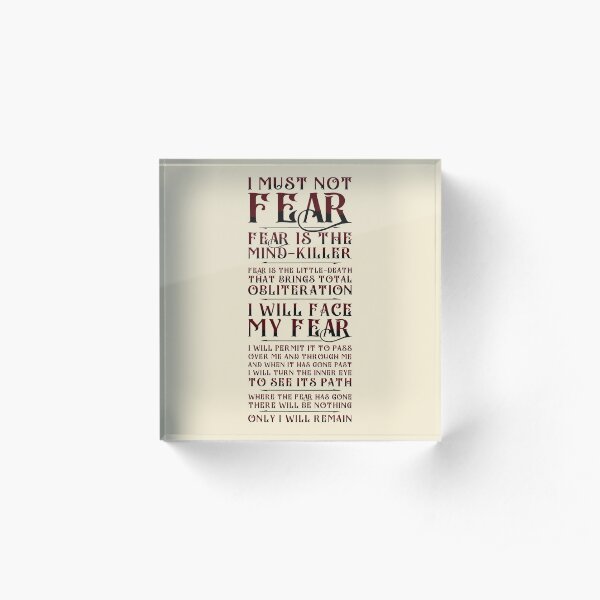 Litany Against Fear v2 Acrylic Block