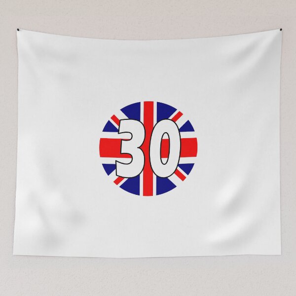 Item preview, UK flag with number 30 - thirty designed and sold by AllShirts21.