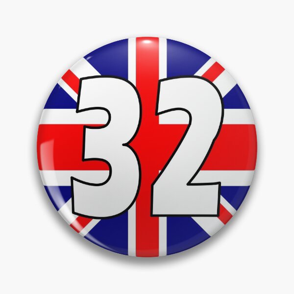 Item preview, UK flag with number 32 - thirty two designed and sold by AllShirts21.