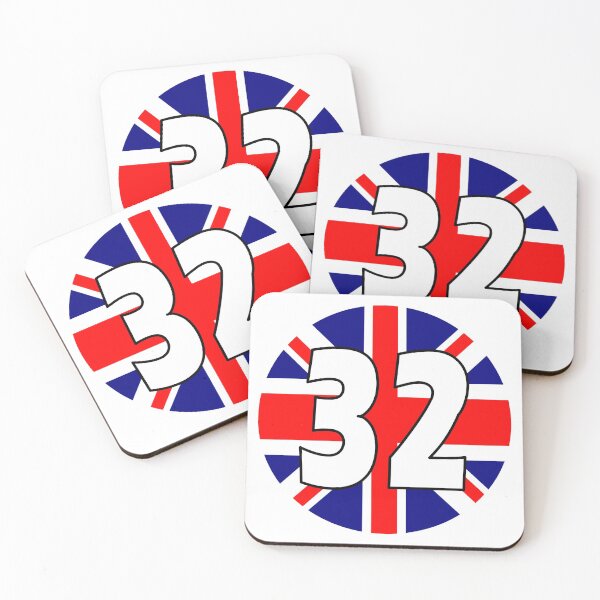 Item preview, UK flag with number 32 - thirty two designed and sold by AllShirts21.