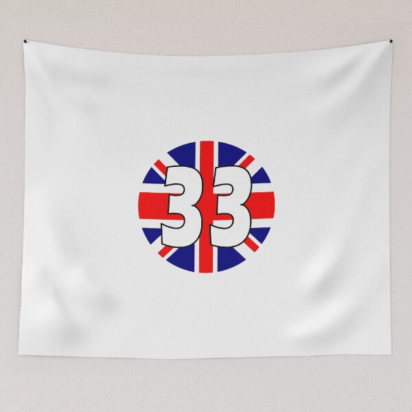 Item preview, UK flag with number 33 - thirty three designed and sold by AllShirts21.