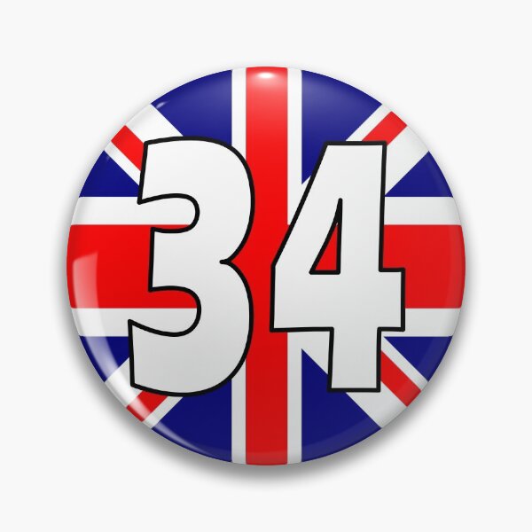 Item preview, UK flag with number 34 - thirty four designed and sold by AllShirts21.