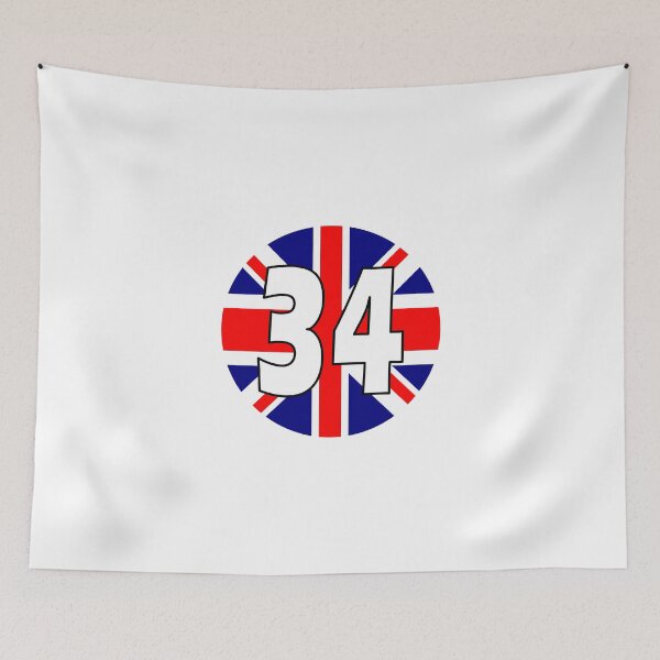 Item preview, UK flag with number 34 - thirty four designed and sold by AllShirts21.