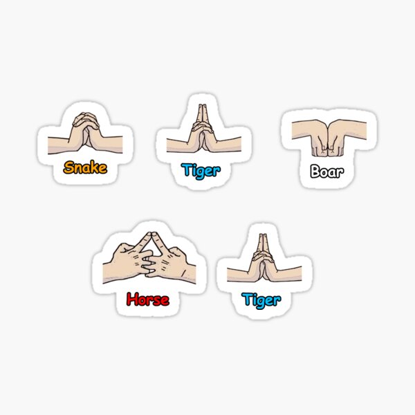 Naruto Hand Signs Stickers Redbubble