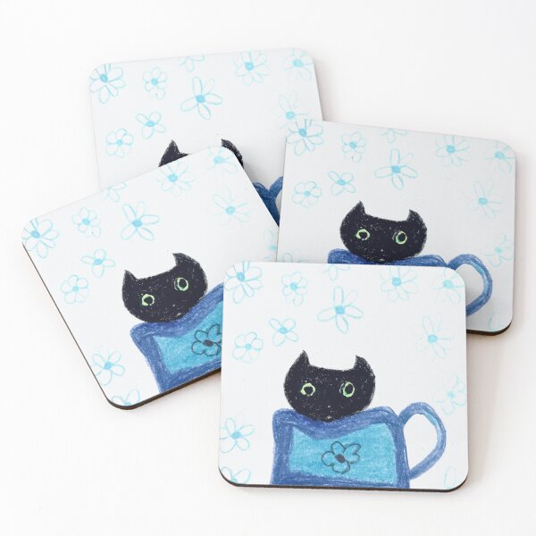 Item preview, Kitty’s an blue flower s  designed and sold by Tonyasartprints.