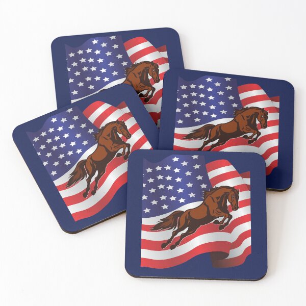 Item preview, Freedom Horse - US Flag with Jumping Stallion designed and sold by No1Equestrian.