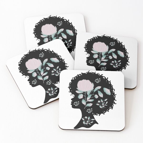 Item preview, Afro Silhouette With Butterflies & Flowers designed and sold by blackartmatters.