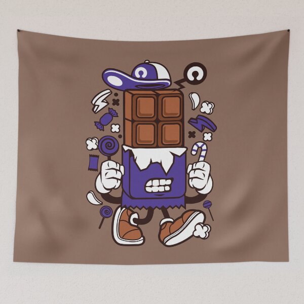 Item preview, Chocolate bar Cartoon Character T-shirt design for chocolate lovers. designed and sold by Nickelparis.