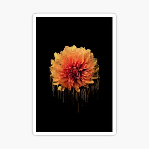 Dripping Flower Art Sticker