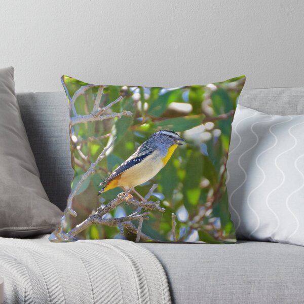 PARDALOTE ~ Spotted Pardalote by David Irwin ~ WO Throw Pillow