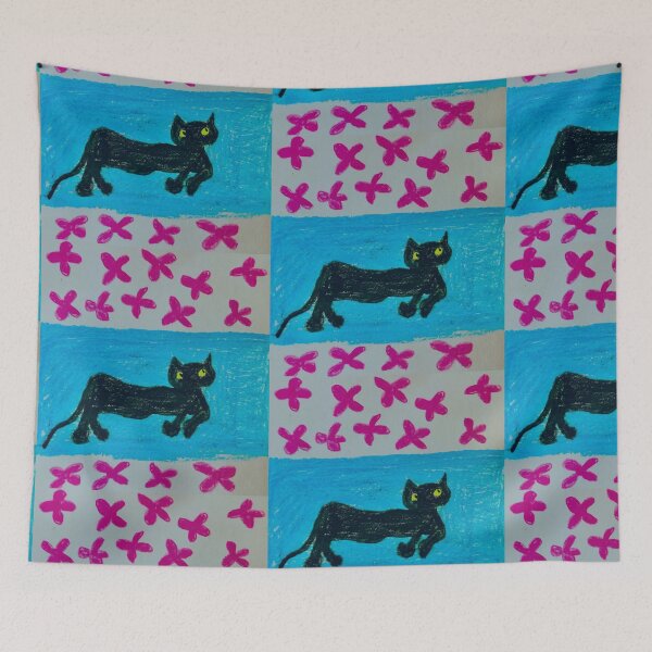 Item preview, Cat swing in flowers designed and sold by Tonyasartprints.