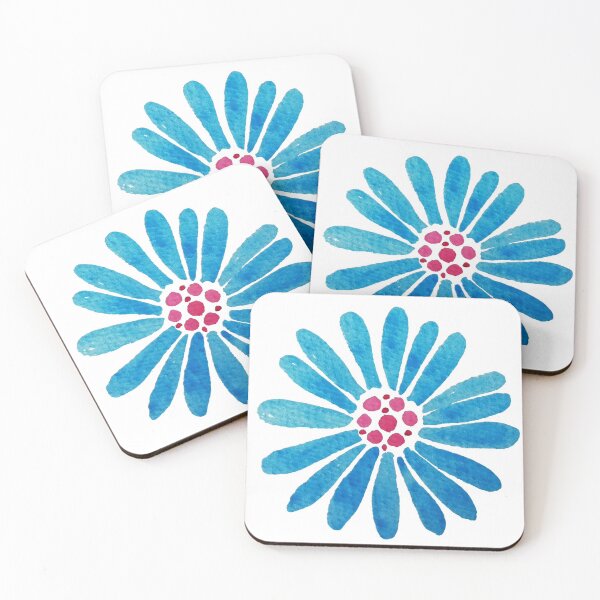 Item preview, Blue Watercolor Daisy Flower Pattern  designed and sold by RosalieReeves.