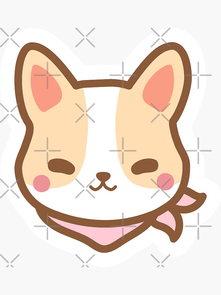 Cute Chibi Corgi Head\