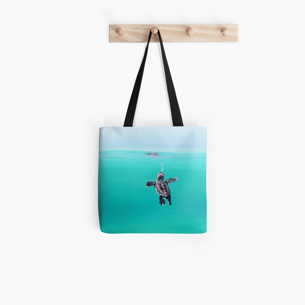 Baby Turtle Bubbles Tote Bag