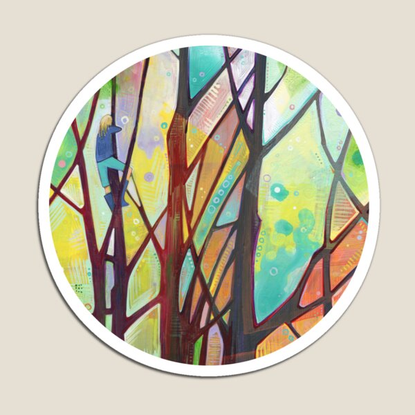 Girl Climbing a Tree Painting - 2012 Magnet