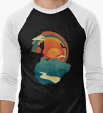 Camiseta ¾ bicolor para hombre Borde del acantilado
