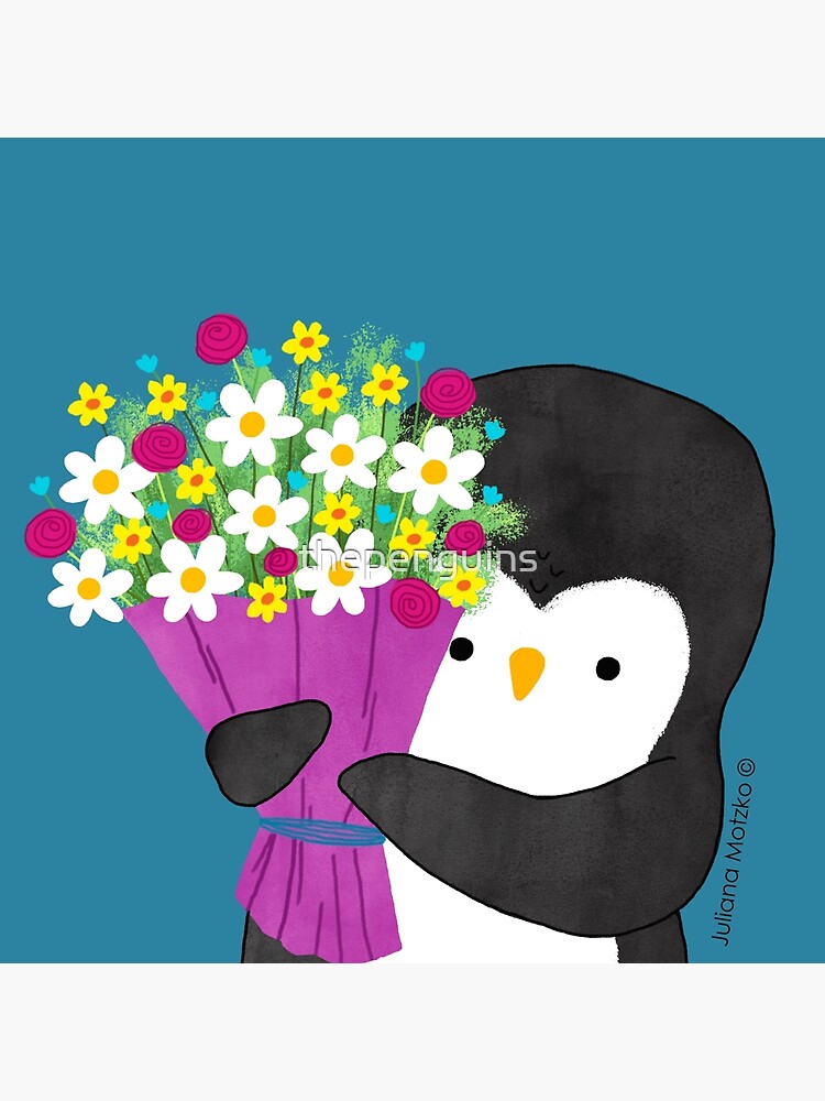 Penguin with Flowers by thepenguins