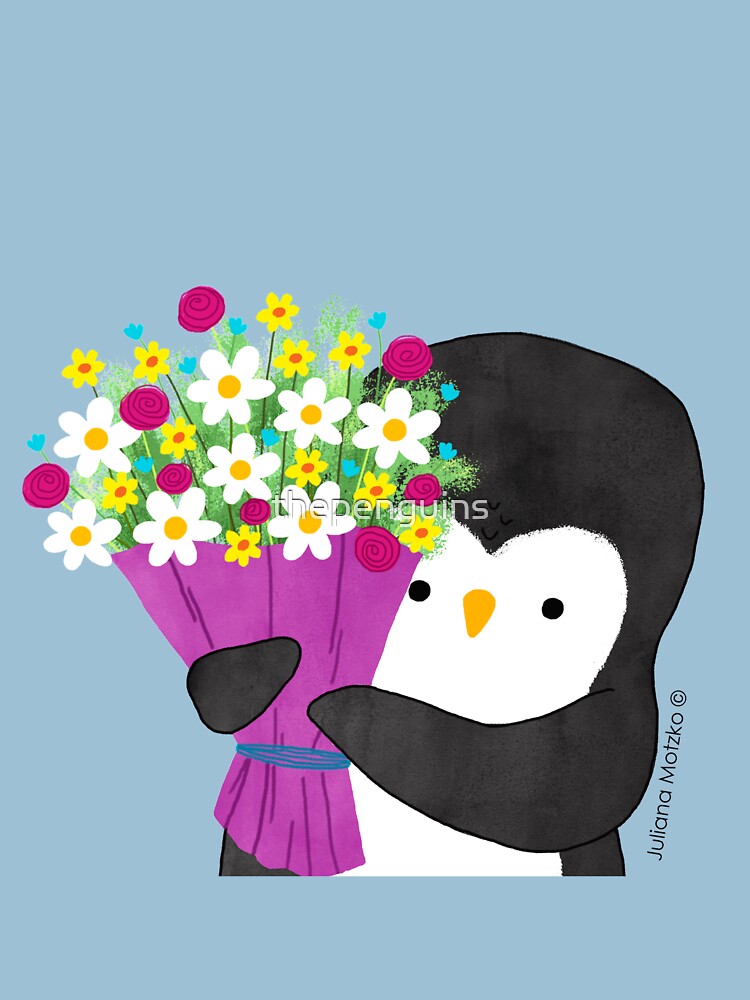 Penguin with Flowers by thepenguins
