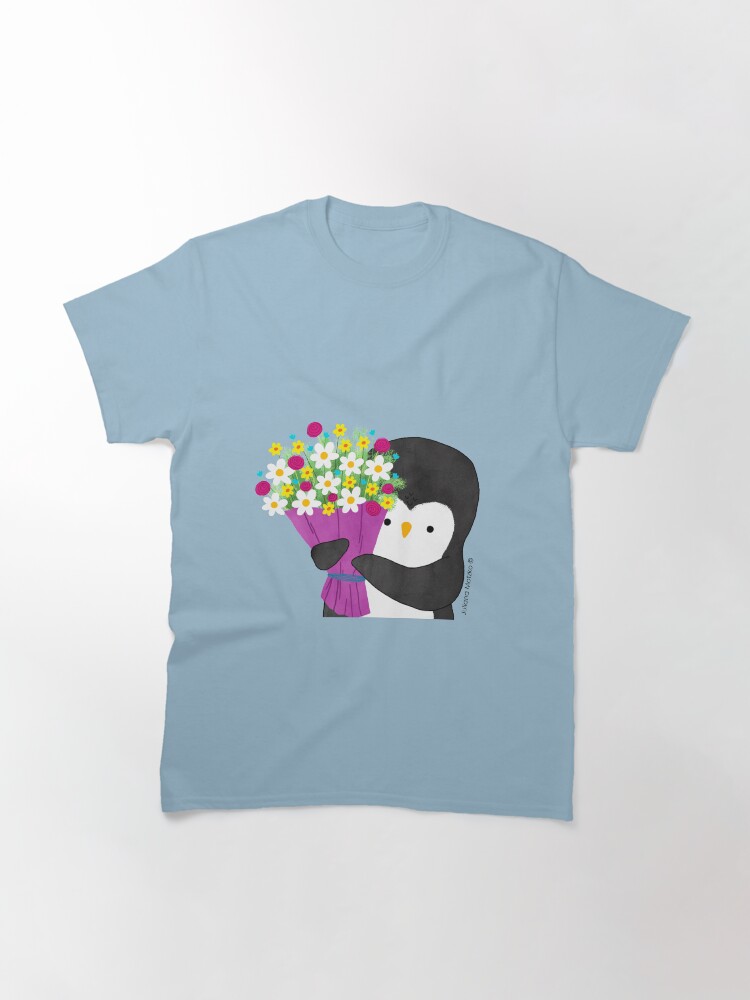 Alternate view of Penguin with Flowers Classic T-Shirt