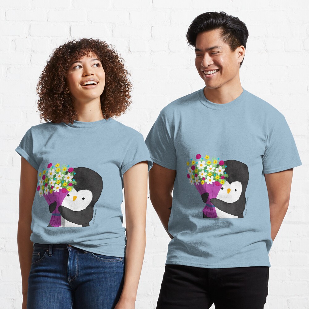 Penguin with Flowers Classic T-Shirt