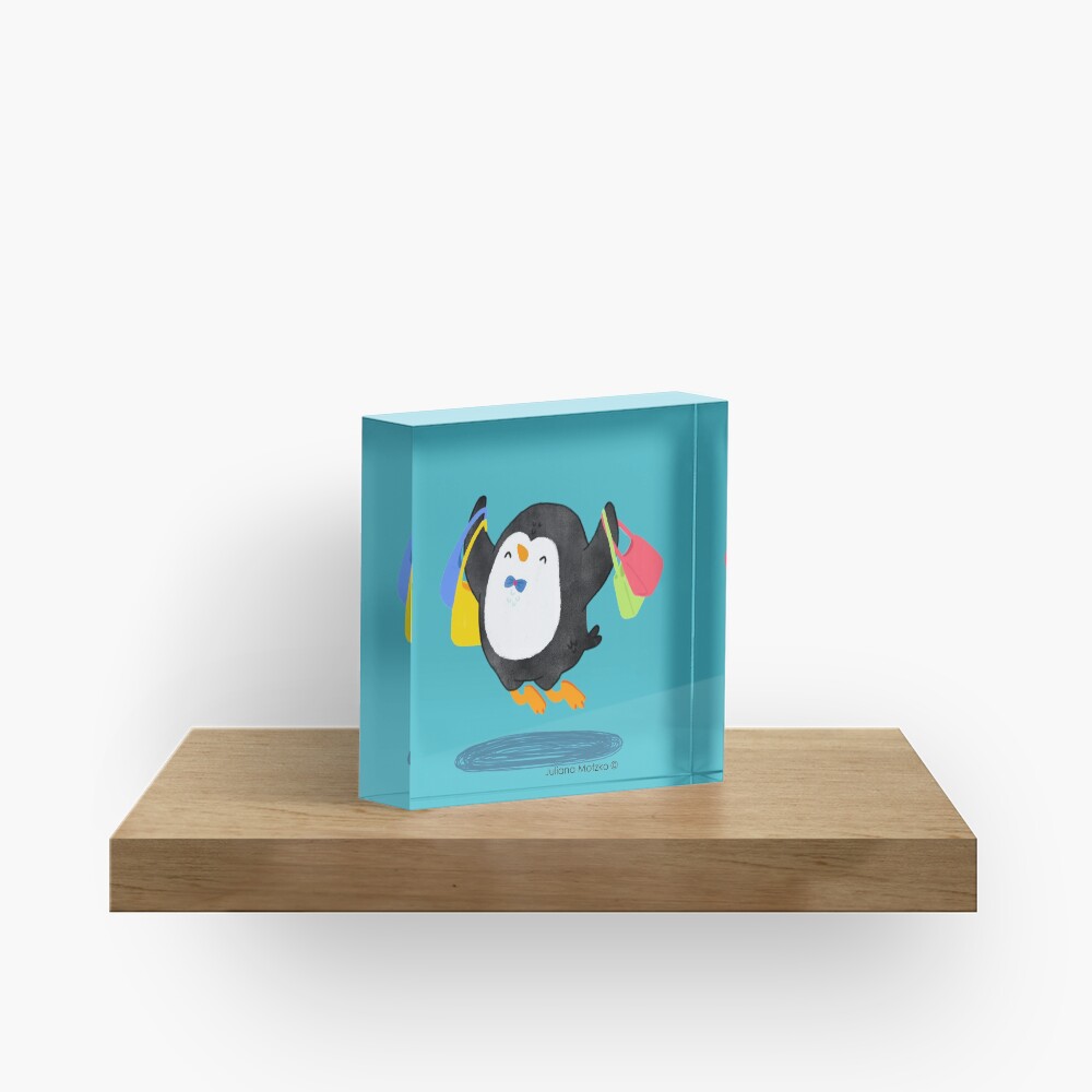 Penguin Shopping Acrylic Block