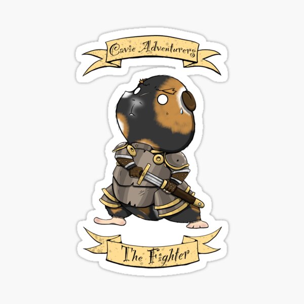Cavie Adventurers - The Fighter Sticker