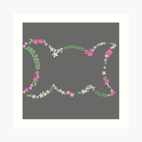 Floral triple moon Art Print