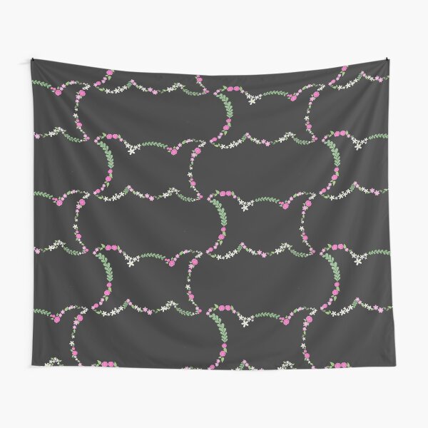 Floral triple moon Tapestry
