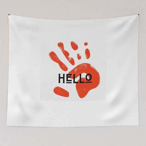 Item preview, Hello with red hand designed and sold by Souperjumble.