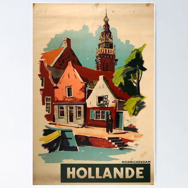Aperçu de l'œuvre Hollande affiche vintage créée et vendue par stickart-marek.