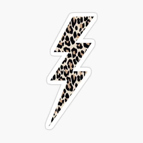 leopard print lightning bolt Sticker