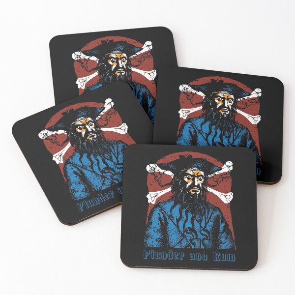 Item preview, BLACKBEARD - PLUNDER AND RUM designed and sold by Madjack Tees Kiwi SuperStore.