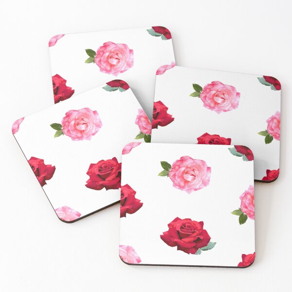Item preview, Red and Pink Roses pattern designed and sold by The Japanese Sticker Shop.