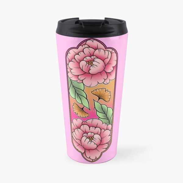 Pink Peonies Travel Mug