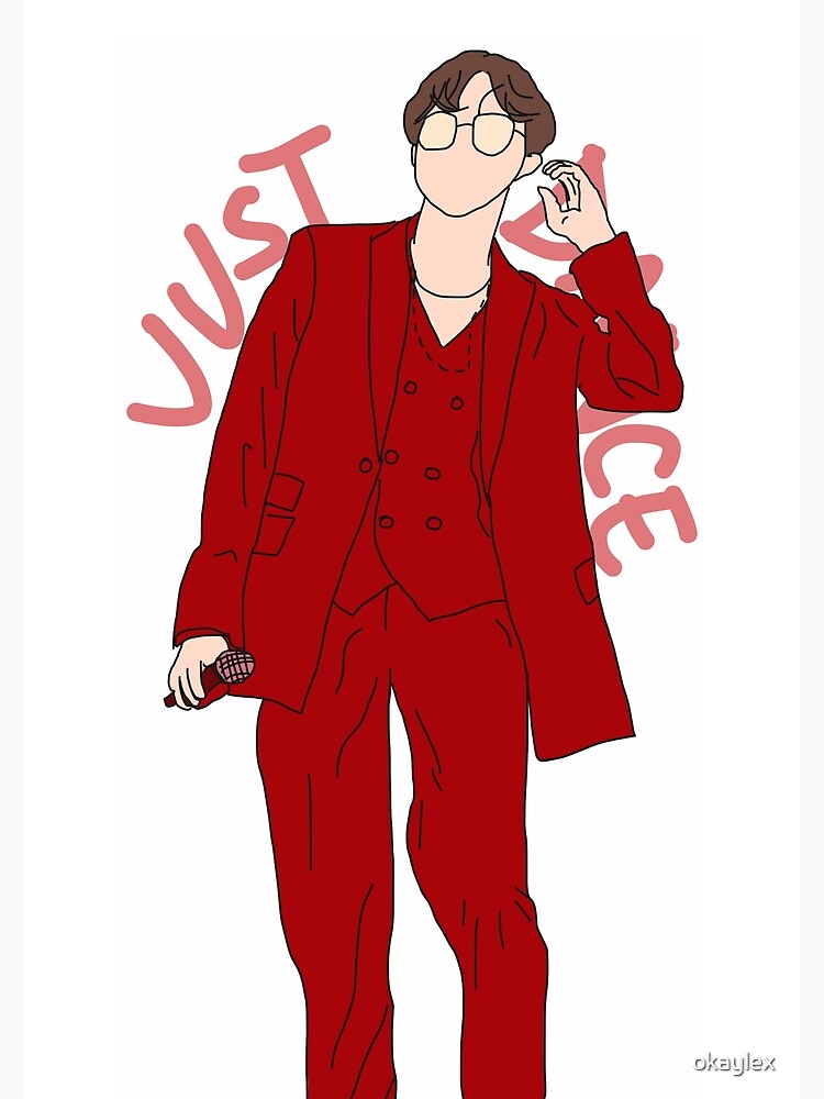 J-Hope Just Dance Red Suit - BTS Outline Fanart | Greeting Card