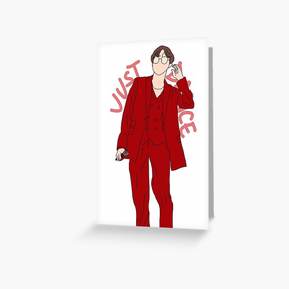 J-Hope Just Dance Red Suit - BTS Outline Fanart Greeting Card for Sale by  okaylex