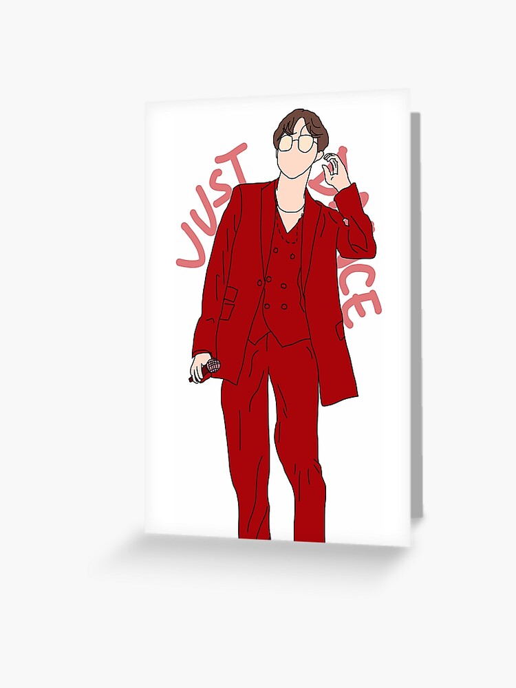 J-Hope Just Dance Red Suit - BTS Outline Fanart Greeting Card for Sale by  okaylex