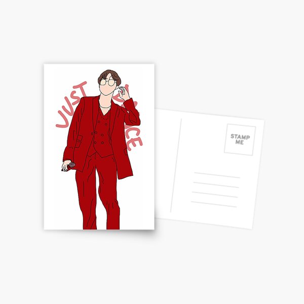 J-Hope Just Dance Red Suit - BTS Outline Fanart | Greeting Card