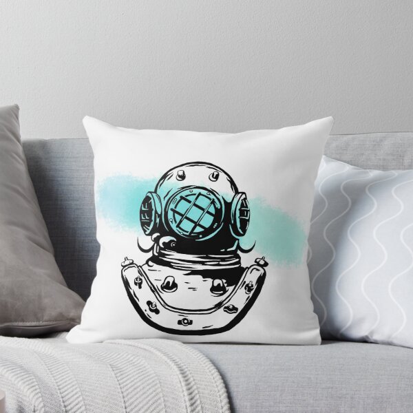 Item preview, Old-fashioned diver helmet with blue-green water color designed and sold by ArtyEngineer.