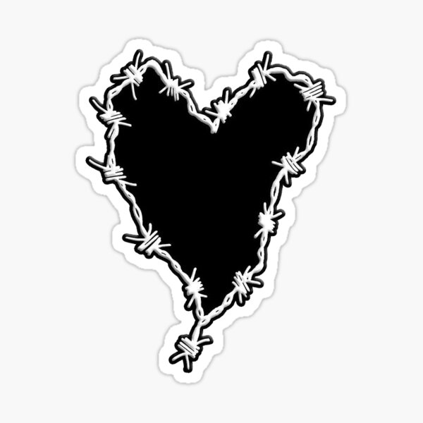 frank iero barbed wire heart Sticker
