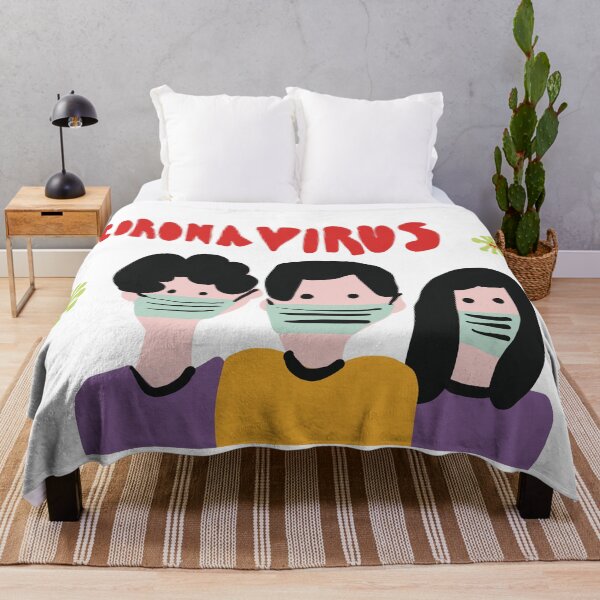 Item preview, People wearing masks protecting from corona virus, corvid -19.  designed and sold by AniaPatterns.